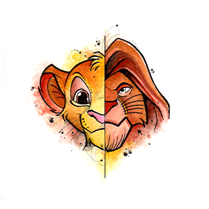 Simba e Mufasa - Rei Leão