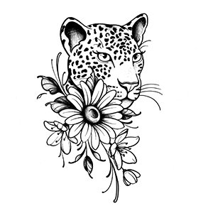 Tigresa e a savana de perfil